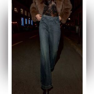 ZARA Midrise Flare Buttoned Jeans